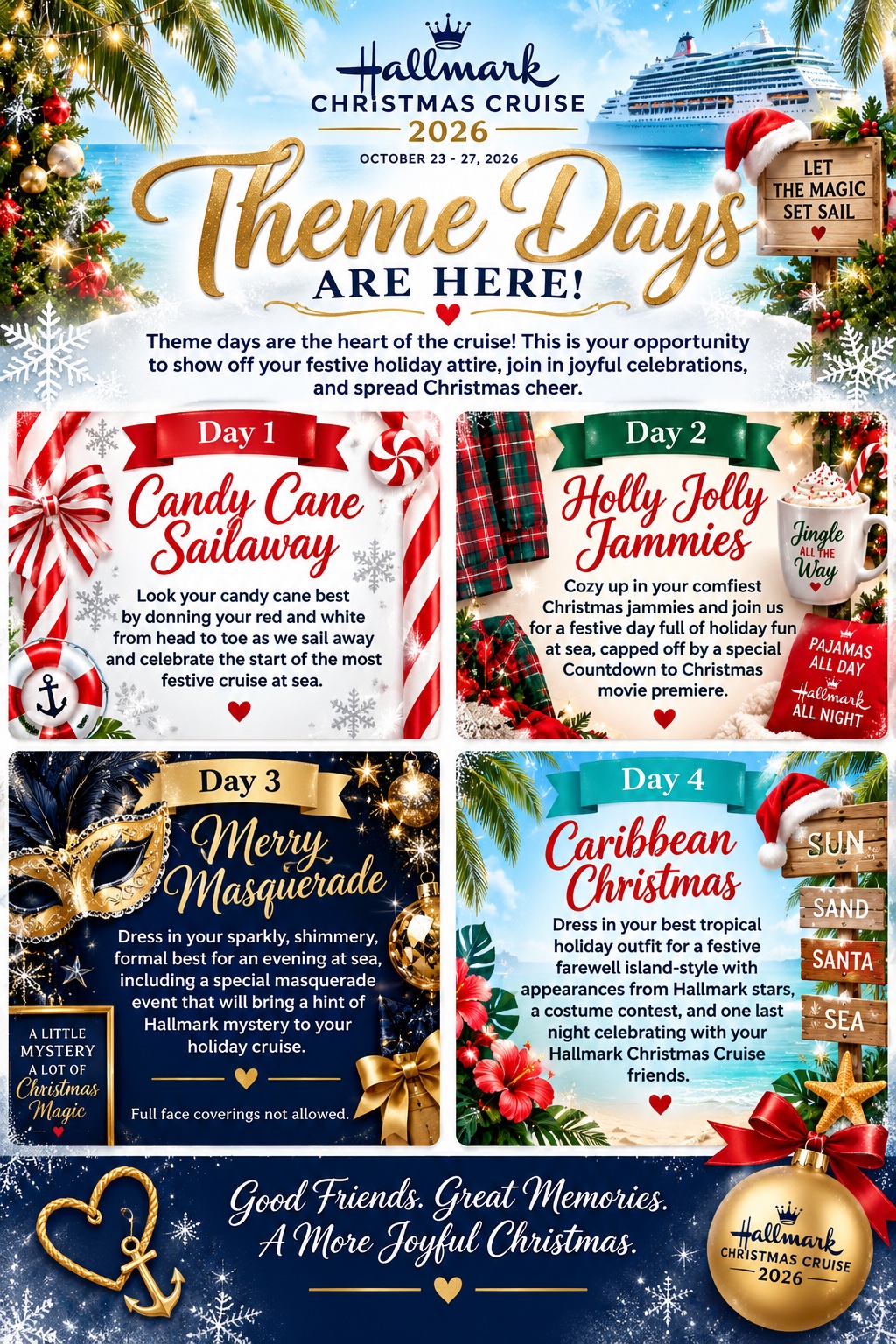 Hallmark Christmas Cruise 2026 Theme Days